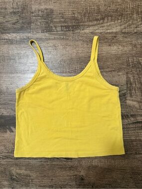 ARQ Bright Yellow Spaghetti Strap Cropped Cami